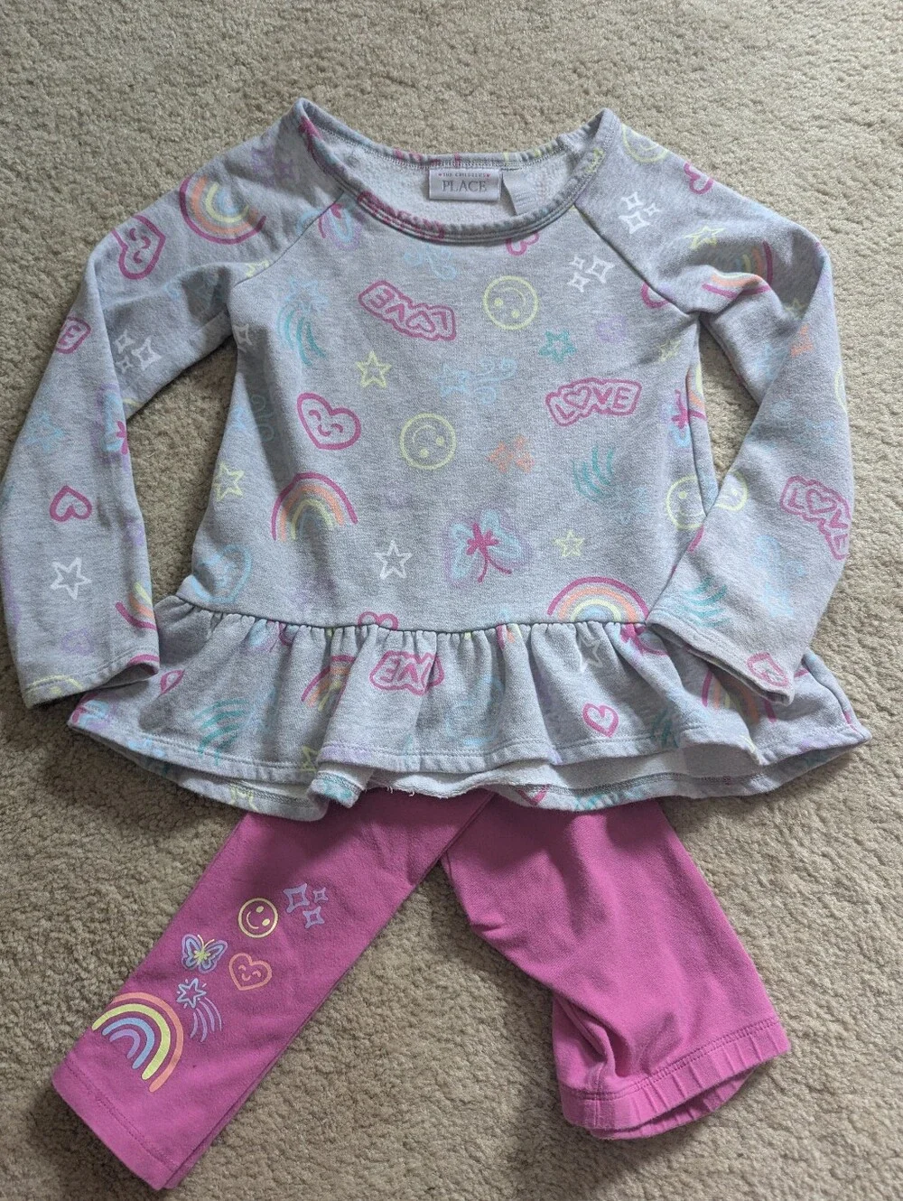 Children's Place Toddler Girls Doodle 2-piece Outfit Set 5T - Picture 2 of 4